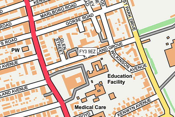 FY3 9EZ map - OS OpenMap – Local (Ordnance Survey)