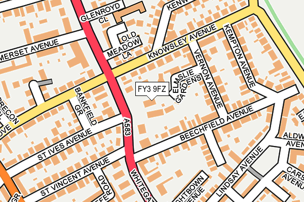 FY3 9FZ map - OS OpenMap – Local (Ordnance Survey)