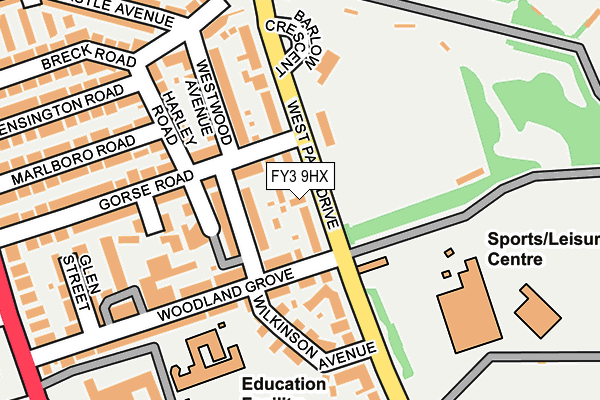 FY3 9HX map - OS OpenMap – Local (Ordnance Survey)