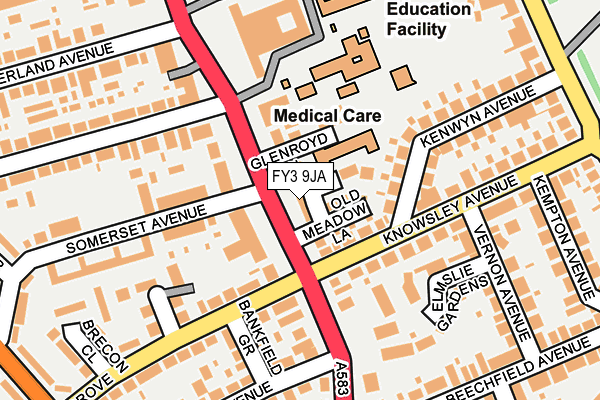 FY3 9JA map - OS OpenMap – Local (Ordnance Survey)