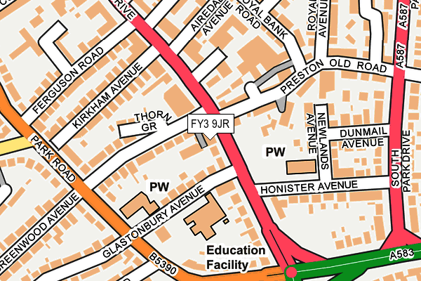 FY3 9JR map - OS OpenMap – Local (Ordnance Survey)