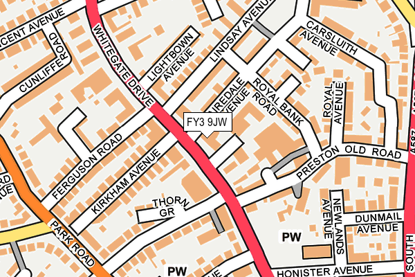 FY3 9JW map - OS OpenMap – Local (Ordnance Survey)