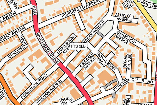 FY3 9LB map - OS OpenMap – Local (Ordnance Survey)