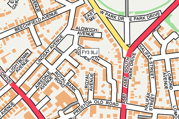 FY3 9LJ map - OS OpenMap – Local (Ordnance Survey)