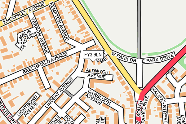 FY3 9LN map - OS OpenMap – Local (Ordnance Survey)