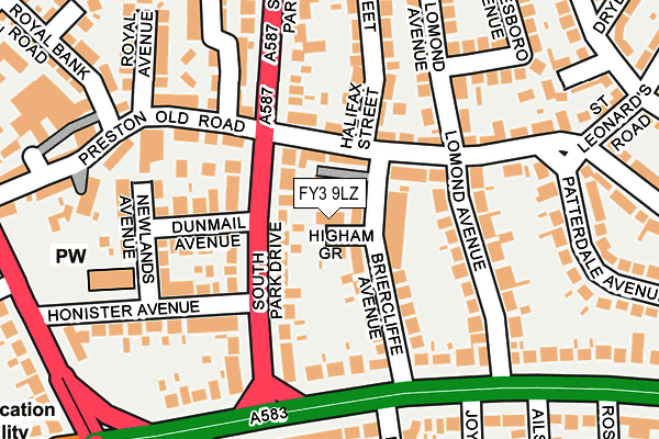 FY3 9LZ map - OS OpenMap – Local (Ordnance Survey)