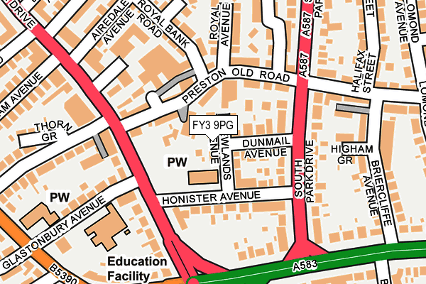 FY3 9PG map - OS OpenMap – Local (Ordnance Survey)