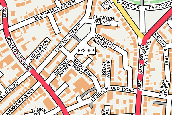 FY3 9PP map - OS OpenMap – Local (Ordnance Survey)