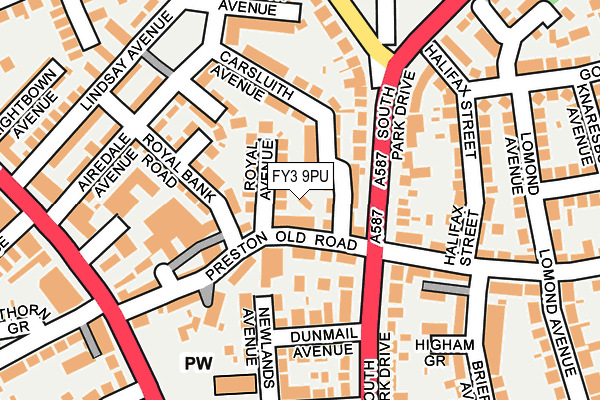 FY3 9PU map - OS OpenMap – Local (Ordnance Survey)