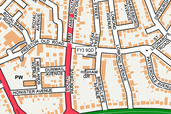 FY3 9QD map - OS OpenMap – Local (Ordnance Survey)