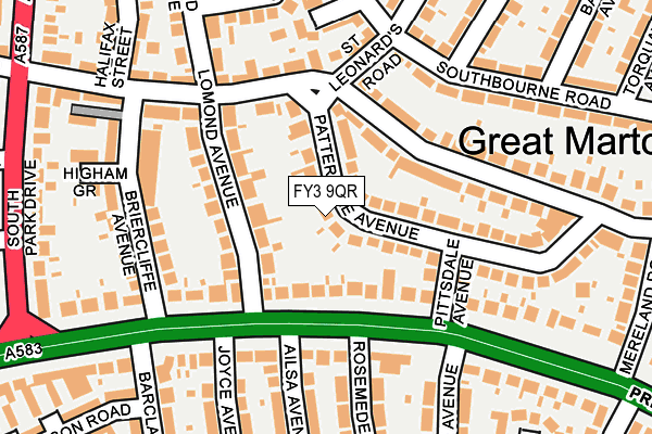 FY3 9QR map - OS OpenMap – Local (Ordnance Survey)