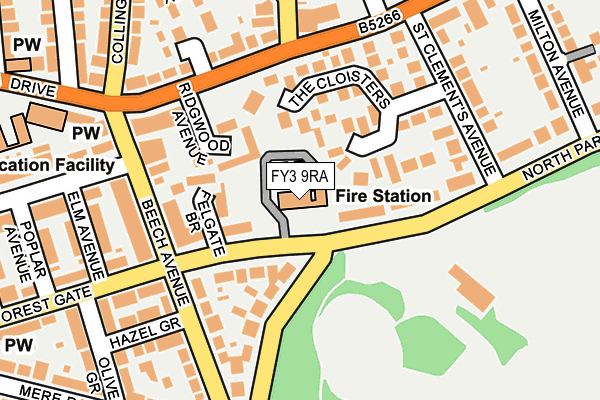 FY3 9RA map - OS OpenMap – Local (Ordnance Survey)
