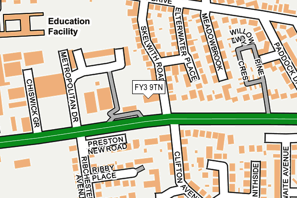 FY3 9TN map - OS OpenMap – Local (Ordnance Survey)
