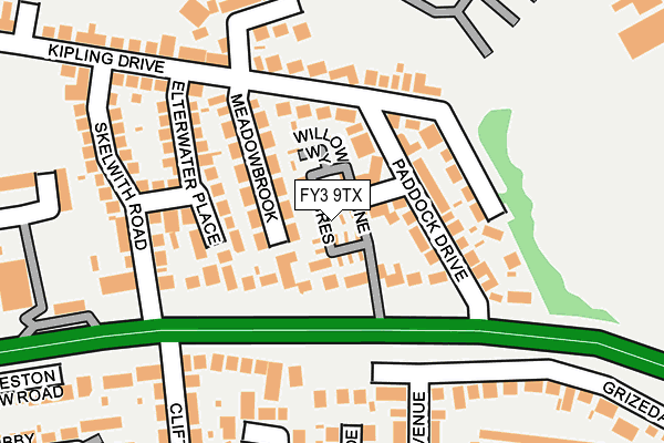FY3 9TX map - OS OpenMap – Local (Ordnance Survey)