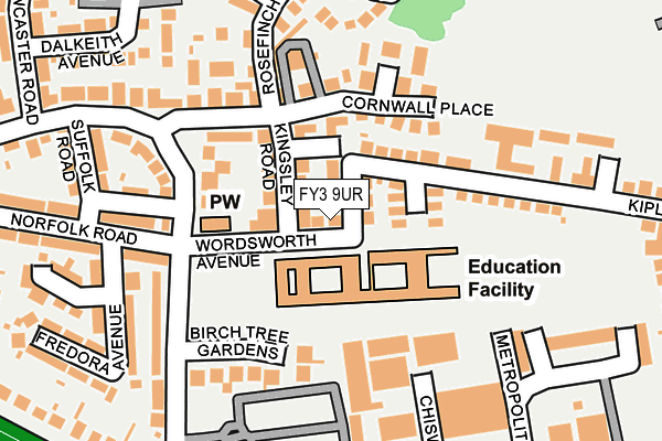 FY3 9UR map - OS OpenMap – Local (Ordnance Survey)