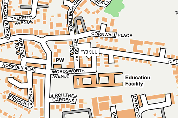 FY3 9UU map - OS OpenMap – Local (Ordnance Survey)