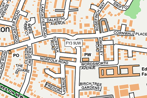 FY3 9UW map - OS OpenMap – Local (Ordnance Survey)