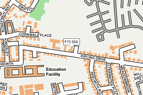 FY3 9XA map - OS OpenMap – Local (Ordnance Survey)