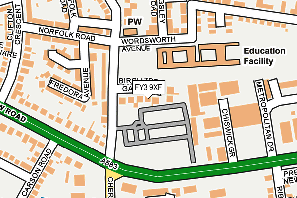 FY3 9XF map - OS OpenMap – Local (Ordnance Survey)