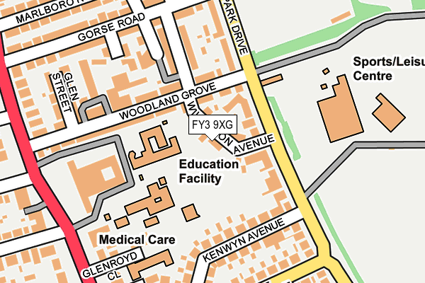 FY3 9XG map - OS OpenMap – Local (Ordnance Survey)