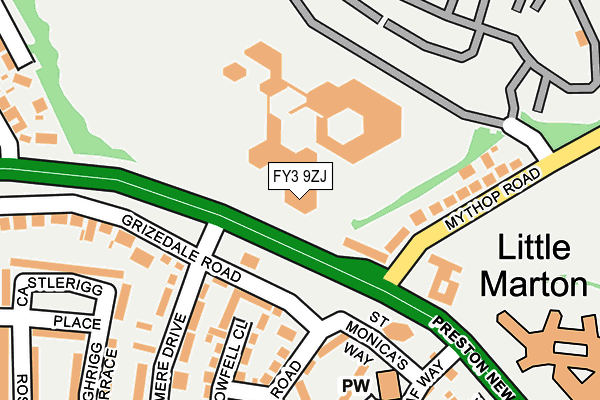 FY3 9ZJ map - OS OpenMap – Local (Ordnance Survey)