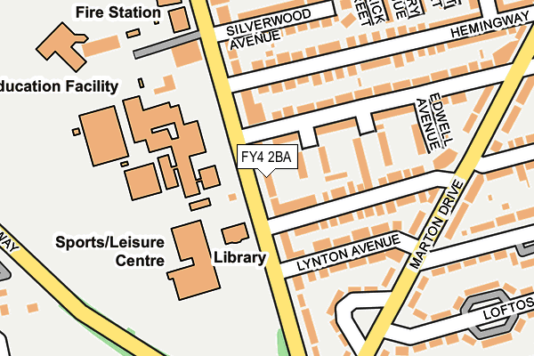 FY4 2BA map - OS OpenMap – Local (Ordnance Survey)