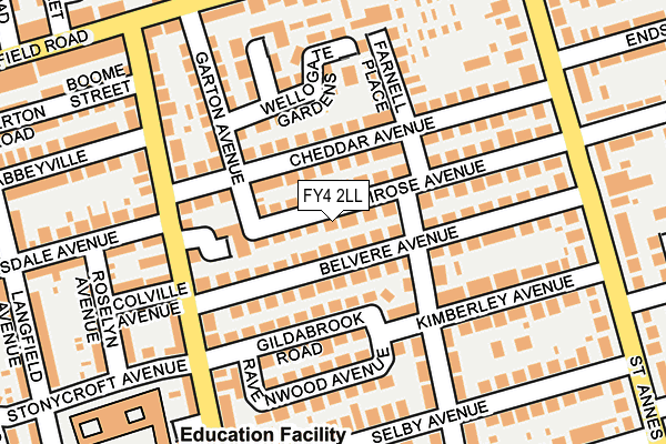 FY4 2LL map - OS OpenMap – Local (Ordnance Survey)