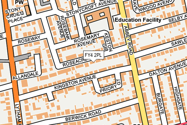 FY4 2PL map - OS OpenMap – Local (Ordnance Survey)