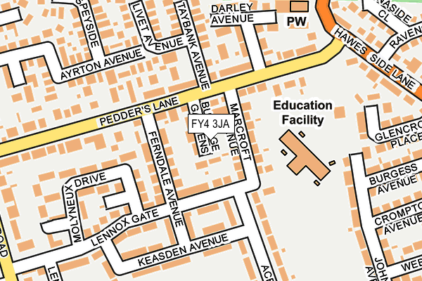 FY4 3JA map - OS OpenMap – Local (Ordnance Survey)