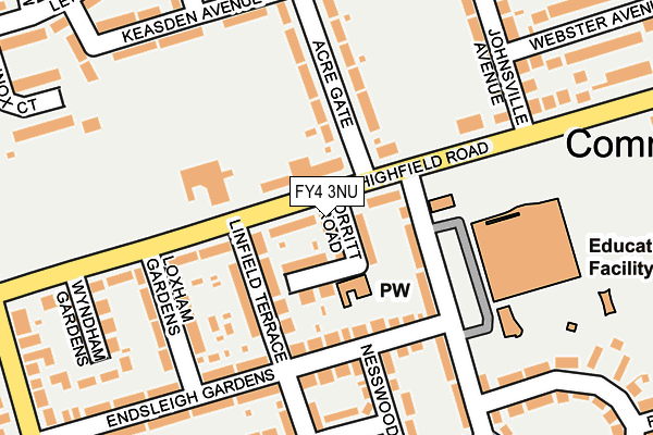 FY4 3NU map - OS OpenMap – Local (Ordnance Survey)