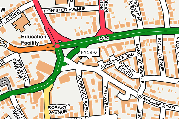 FY4 4BZ map - OS OpenMap – Local (Ordnance Survey)
