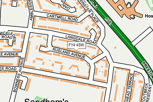 FY4 4SW map - OS OpenMap – Local (Ordnance Survey)