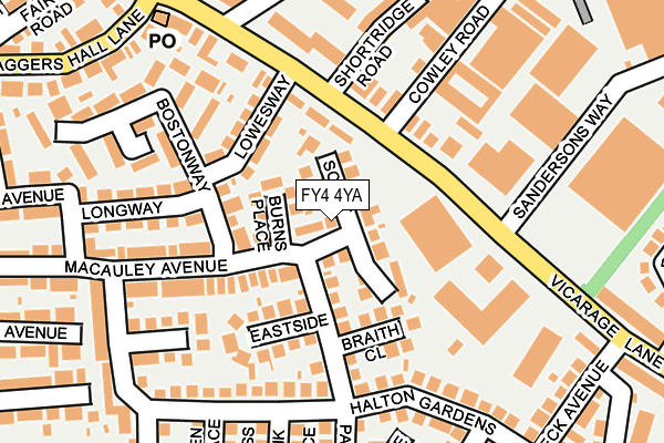 FY4 4YA map - OS OpenMap – Local (Ordnance Survey)