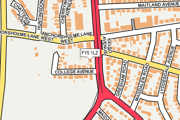 FY5 1LZ map - OS OpenMap – Local (Ordnance Survey)