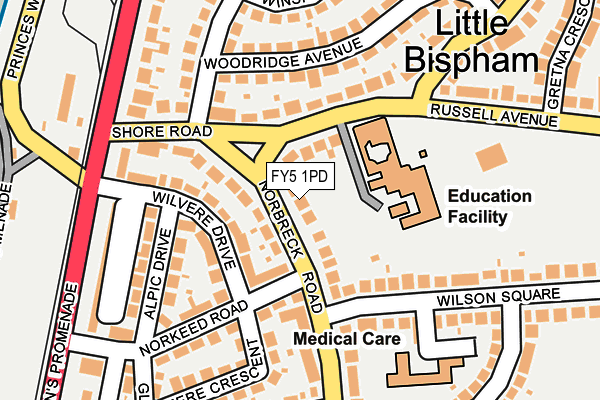 FY5 1PD map - OS OpenMap – Local (Ordnance Survey)