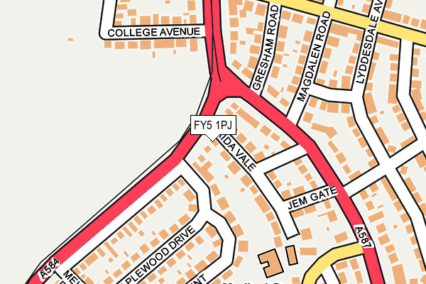 FY5 1PJ map - OS OpenMap – Local (Ordnance Survey)