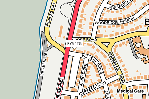 FY5 1TG map - OS OpenMap – Local (Ordnance Survey)