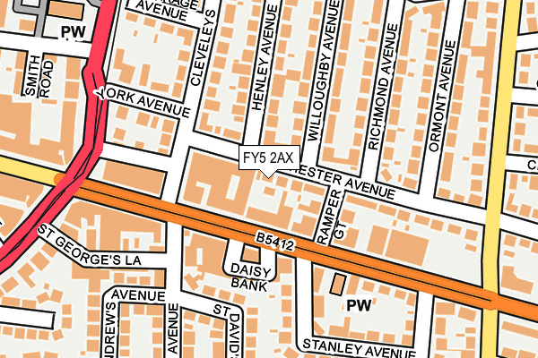 FY5 2AX map - OS OpenMap – Local (Ordnance Survey)