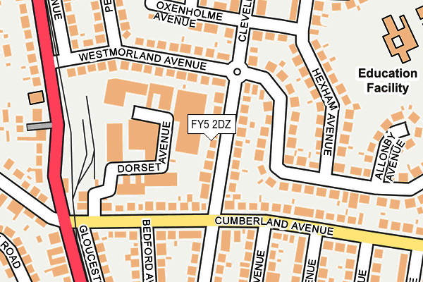 FY5 2DZ map - OS OpenMap – Local (Ordnance Survey)