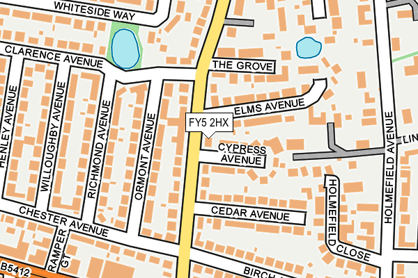 FY5 2HX map - OS OpenMap – Local (Ordnance Survey)