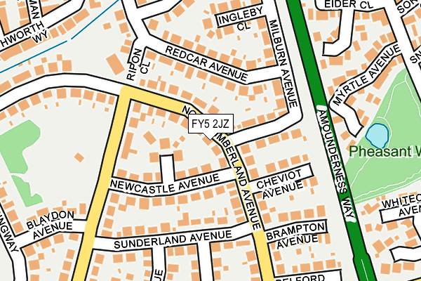FY5 2JZ map - OS OpenMap – Local (Ordnance Survey)