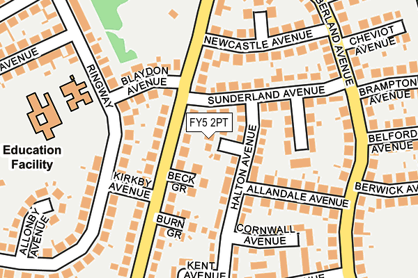 FY5 2PT map - OS OpenMap – Local (Ordnance Survey)