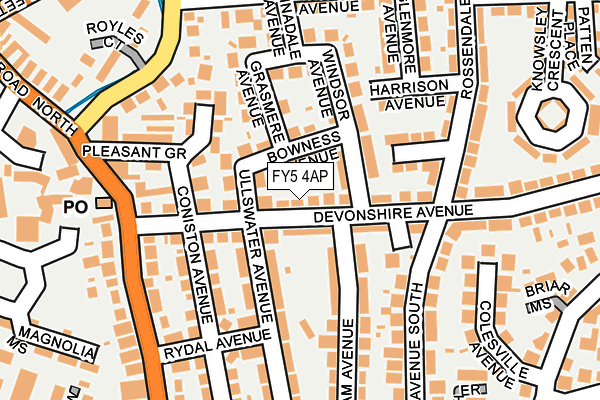 FY5 4AP map - OS OpenMap – Local (Ordnance Survey)