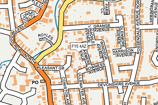 FY5 4AZ map - OS OpenMap – Local (Ordnance Survey)
