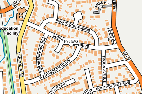 FY5 5AQ map - OS OpenMap – Local (Ordnance Survey)