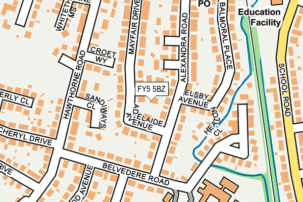 FY5 5BZ map - OS OpenMap – Local (Ordnance Survey)