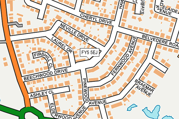 FY5 5EJ map - OS OpenMap – Local (Ordnance Survey)