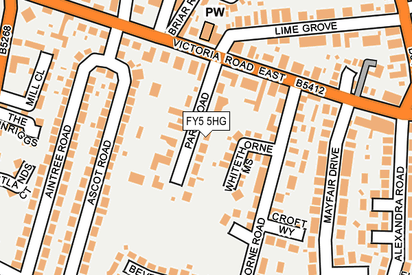 Map of PARKER ESTATES LIMITED at local scale