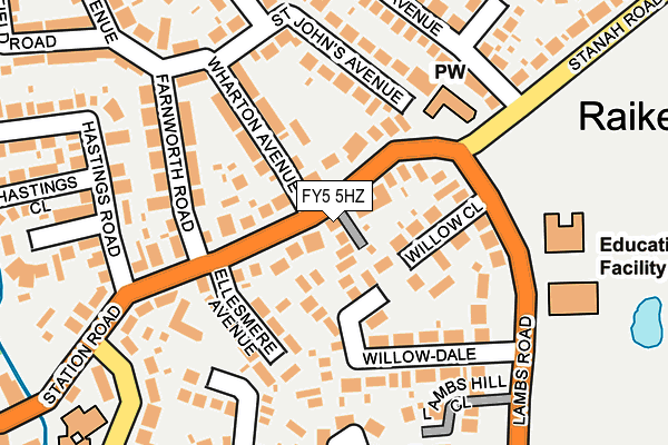 FY5 5HZ map - OS OpenMap – Local (Ordnance Survey)