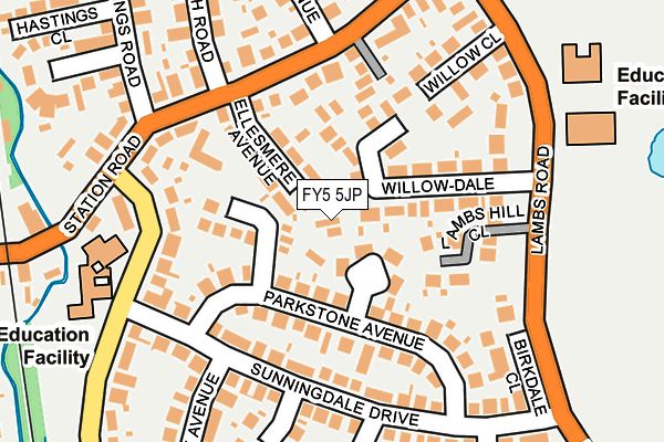 FY5 5JP map - OS OpenMap – Local (Ordnance Survey)